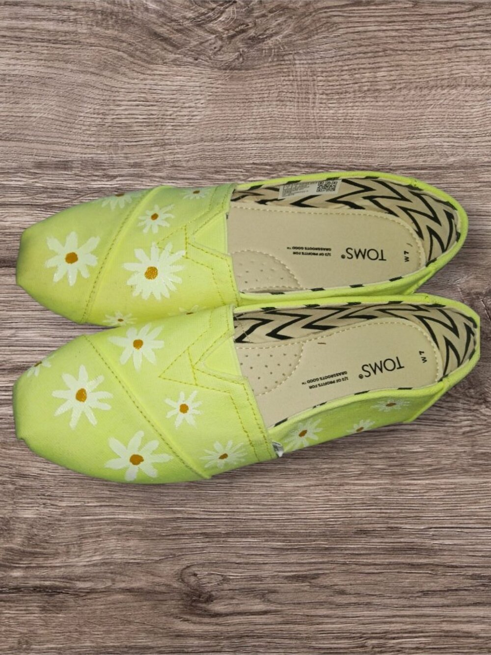 Custom Hand-Painted TOMS Alpargata Slip-On Shoes Women's Size 7